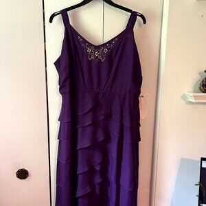 Evening dress purple tiered Plus size 22W